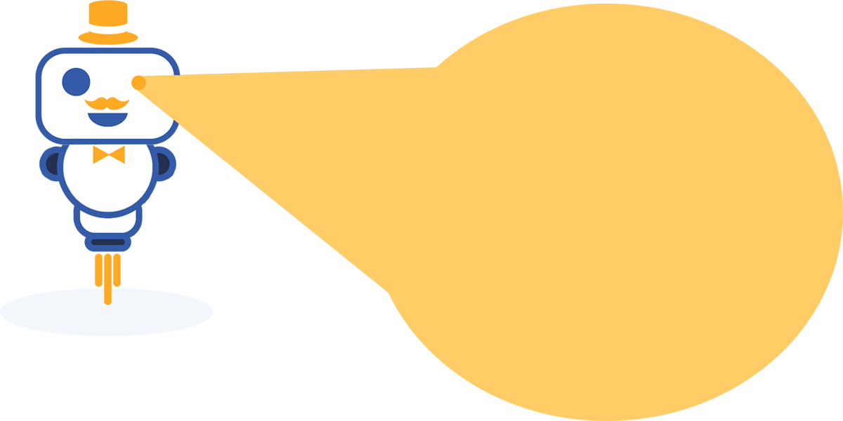 Our super mascot showing you information.