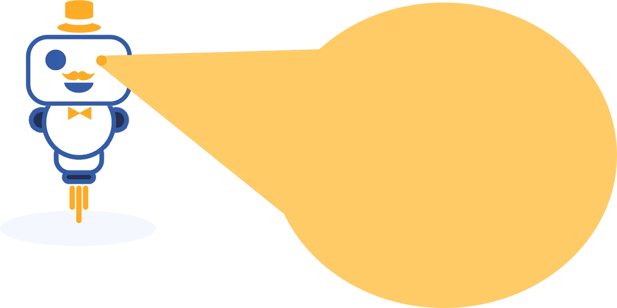 Our super mascot showing you information.