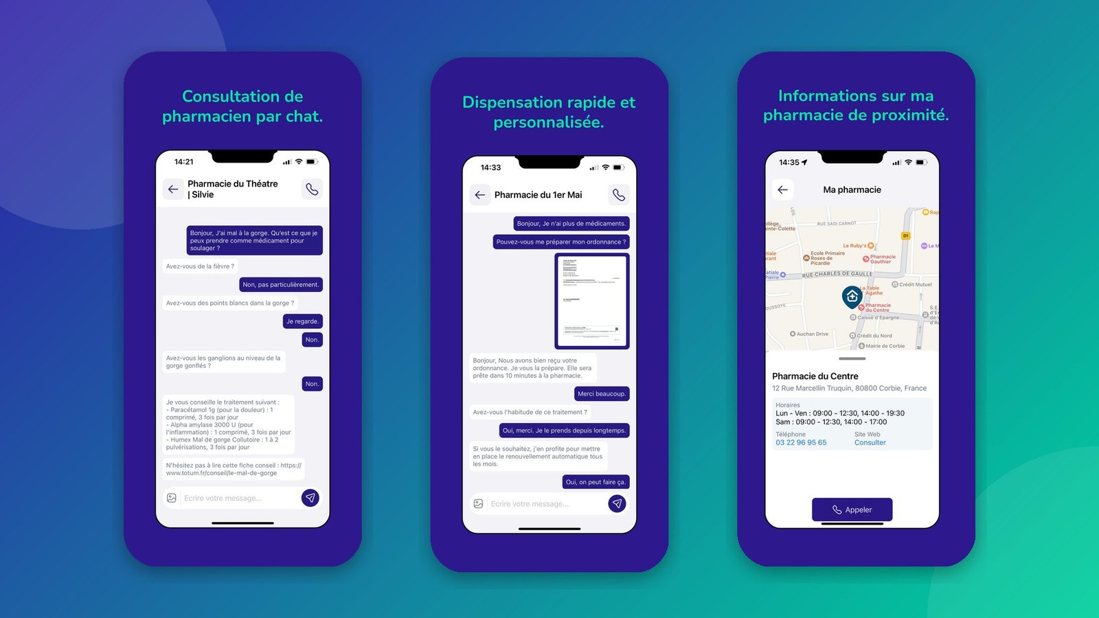 Screenshots of Ed — My Health Assistant app by Totum