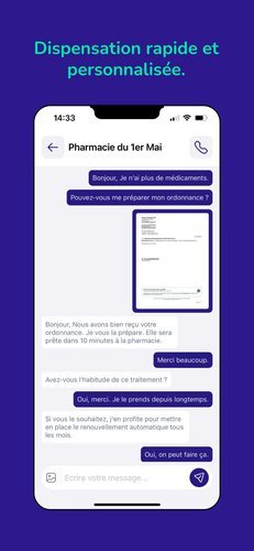 Sending a prescription from the chat for fast dispensing