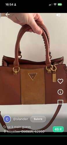 Shokaze listing detail — Guess handbag shown as a vertical video